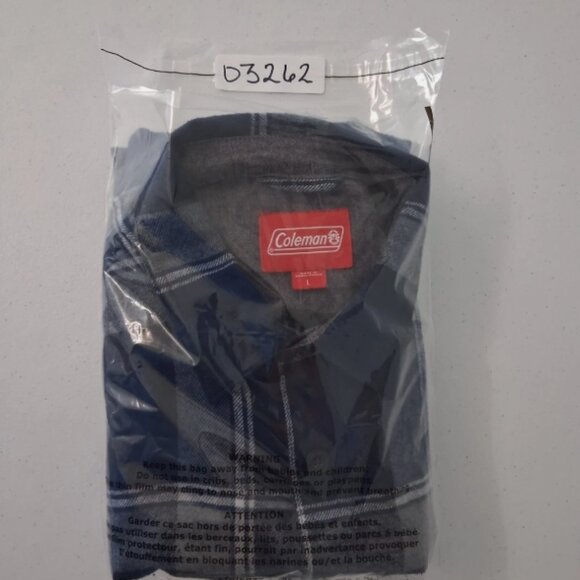 Coleman Shirt Mens Large Plaid Flannel Blue Gray Button Up Outdoor Workwear - Picture 10 of 10